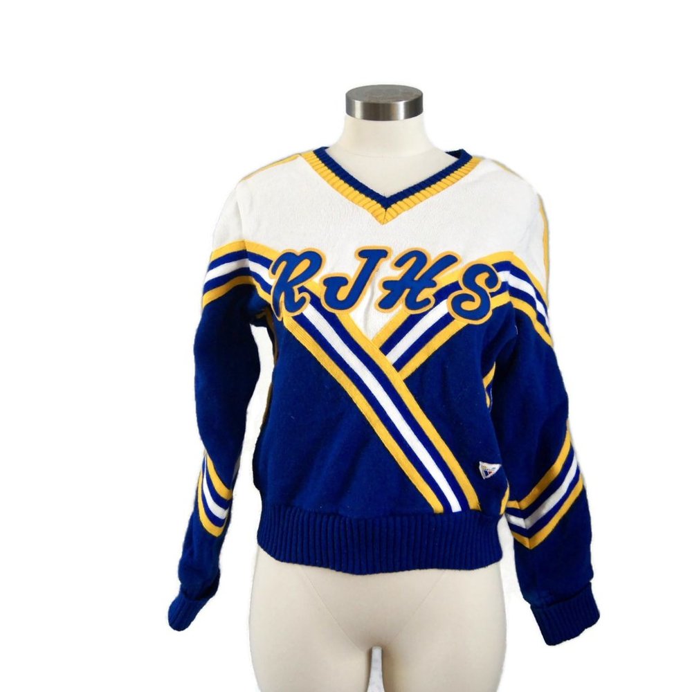 Vintage Varsity Cheerleader Sweater RJHS Spirit Fashions Made in USA